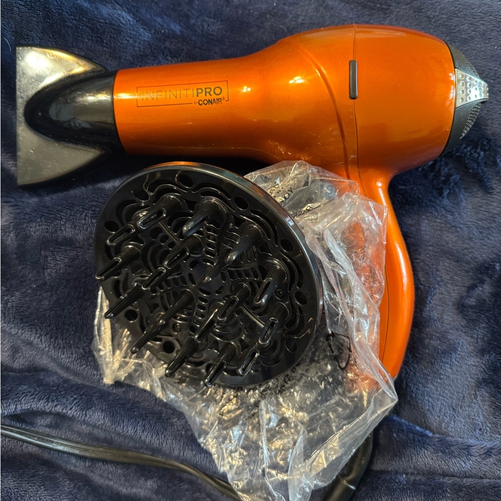 InfinitiPro Orange Hair Dryer with Diffuser